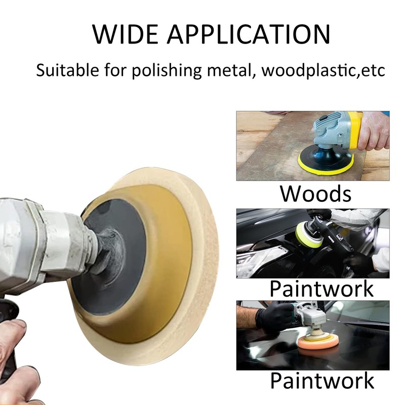pson 4Pcs 5 Inch Wool Felt Polishing Pad, Buffing Wheels