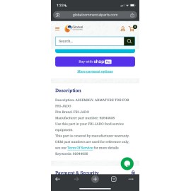 Fri-Jado ASSEMBLY. ARMATURE TDR FOR FRI-JADO. OEM Part