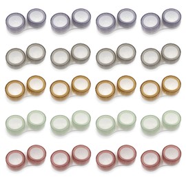 Modixun 20 Pack Clear Contact Lens Case, 5 Colors Leak-Proof Bulk Cases, Compact Eye Contact Holder with L/R Mark, Style A