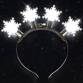 DRESBE Light Up Snowflake Headbands LED Christmas Headband Glow Xmas Hair Accessories for Women