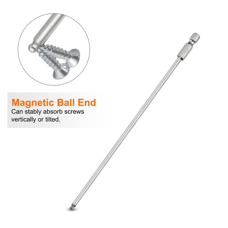 sourcing map 3pcs Ball End Hex Screwdriver Bit Set 3mm