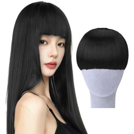 GFun Bangs Wig, Super Thick, 2x Hair Volume, Natural, Full Hand Plant, Partial Wig, Point Wig, Costume, Everyday, Black