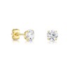 14k Yellow Gold Solitaire Round Cubic Zirconia CZ Stud Earrings