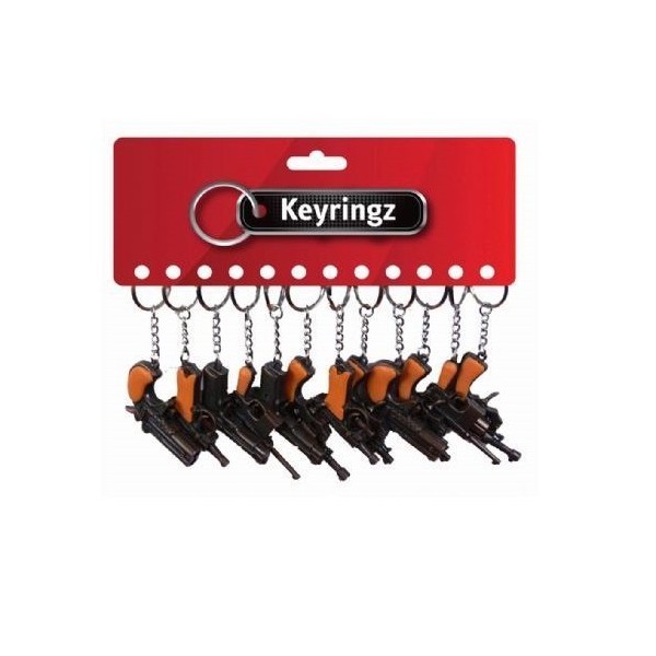 Die Cast Novelty Miniature Solid Metal Gun Keyring - 1