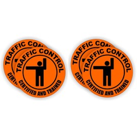 Traffic Control Hard Hat Sticker/Helmet Decal Label Lunch Tool Box Flagger Safety