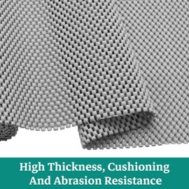 RAY STAR 12X48 Inch Shelf Liner for Kitchen Cabinets, Non-Adhesive Cabinet Liner Washable, PVC Drawer Liner for Dresser Non-Slip Bathroom Grey