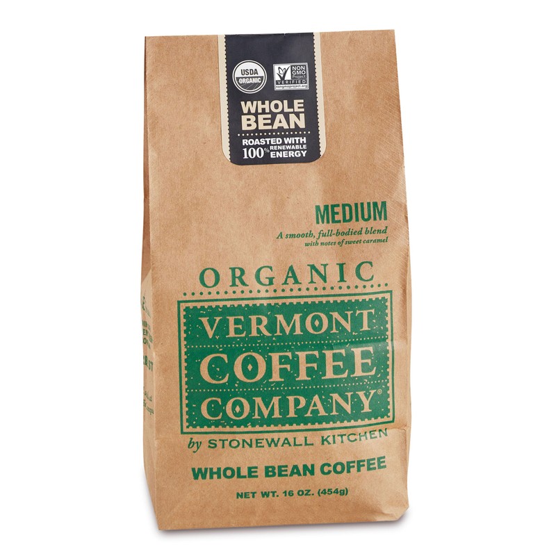 Vermont Coffee Company, Organic Medium Roast Whole Bean Coffee, 16oz.,