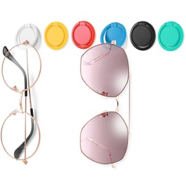 Mabor 6Pcs Sunglass Organizer Wall Hanging Adhesive Sunglass Holder for Wall Colored Wall Mounted Eye Glasses Organizer Sunglass Storage Organizer for Eyeglass Display