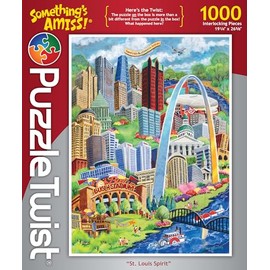 PuzzleTwist - St. Louis Spirit - 1000 Piece Jigsaw Puzzle, Something’s Amiss! Series, Unique Challenging Fun for Adults Family Teens, Made in USA
