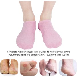 2 Calcetines Hidratantes, Calcetines de Silicona de Gel de Spa para Pies para Mujeres, Calcetines de Gel Extrasuaves, Calcetines de Gel de Spa para Pieles de Pies Secos Y Agrietados para el(rosado)