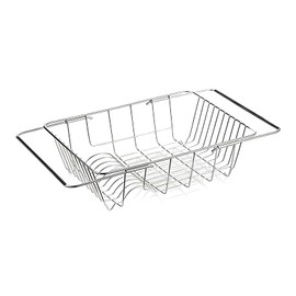 YENXIKU Over The Sink Dish Drainer Drying Rack - Expandable Stainless Steel in Sink Dish Drying Rack, High-Capacity, Rustproof, Easy Install, with Utensil Holder - Dish Racks for Kitchen Counter