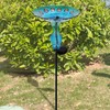 John's Studio Peacock Bird Bath for Outdoor - Glass Bowl