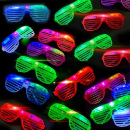 ProlPings 35 Pack LED Glasses Glow in The Dark Party Supplies,Multi-color & shapes Light up Glasses for Kids Adult Birthday Neon Party Favors Wedding Thanksgivings Xmas New Years