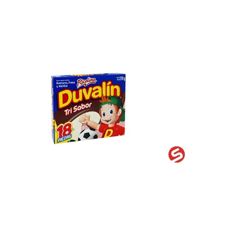 Natilla Ricolino Duvalin Avellana, Fresa, Vainilla 270g 18 u