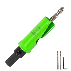 HLOFIZI 7/8 Inch Carbide Tipped Hole Saw Multi-Material Hole Cutter with Arbor for Wood, Drywall, Plastic, PVC, Fiberglass, 5X Faster, Green