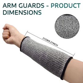 BLMHTWO 2 Pairs Forearm Sleeve, Cut Resistant Sleeves for Men and Women Arm Protectors for Thin Skin Protective Cut Resistant Welding Sleeves for Garden Kitchen Cooking Welding