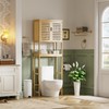 SMIBUY Bathroom Over The Toilet Storage Cabinet, 2 Door Bamboo