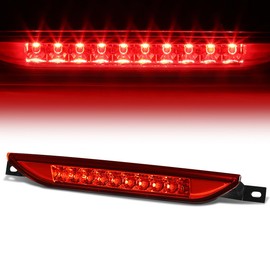 Auto Dynasty 5303754AF Red LED Liftgate Centre High Mount Stop Third Brake Light Lamp Compatible with Dodge Caliber Durango Jeep Compass Cherokee 07-17, Chrome Housing, Red Lens