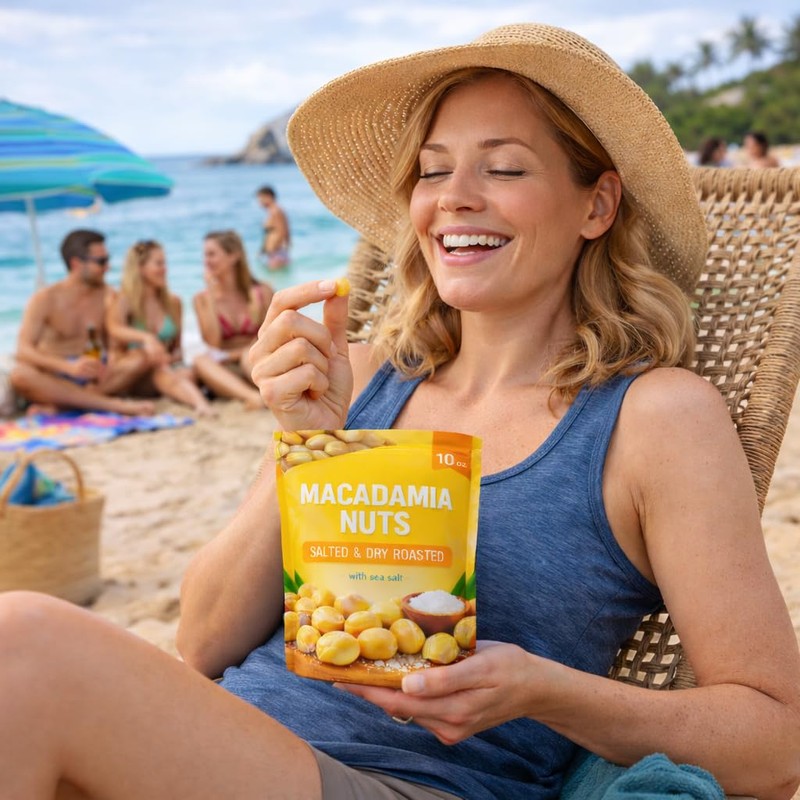 Macadamia Nuts Dry Roasted & Sea Salted 10 oz Pouch
