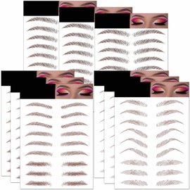 Eyebrow Tattoo Stickers 81 Pairs, 9 Sheets Eyebrow Temporary Tattoo Peel Off Sticker Waterproof 6D Hair-Like False Instant Transfer for Women, Girls | Natural Strokes, Shaping