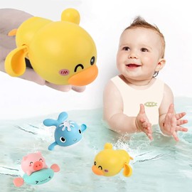 3 Juguetes de Baño, Juguetes Sensoriales de Baño con Mejora La Coordinación Oculo-Manual, Juguetes de Agua O Tina, Lindos Juguetes para Niños ( Pato+Cerdo+Ballena)
