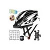 Casco De Bicicleta Unisex+redes Para Moto,casco De Ciclismo Blanco G