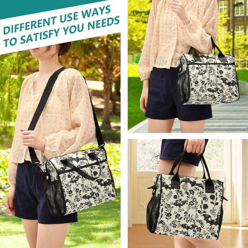 Goth Bat Pattern Lunch Bag & Lunch Box for Women