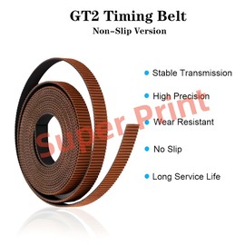 Super Print GT2 Timing Belt, GT2 Belt 9 mm Width, 3D Printer Open GT2 Timing Belt, Upgrade Nylon Toothed Surface Non-Slip Version for Voron 2.4 and Other 3D Printers, CNC (5 m)
