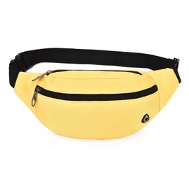 Bumbags Waist Fanny Packs for Men Women Fashion Bum Bag with Adjustable Belt for Sport Running Hiking Jogging Travel Cycling Walking Dog Boys Ladies (Yellow)