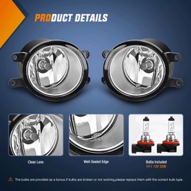 Nilight - Conjunto de luz antiniebla compatible con Toyota Yaris Camry Corolla Venza Matrix Prius RAV4 Solara Avalon Highlander LEXUS LX570 RX350