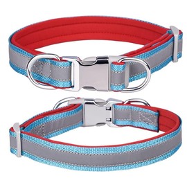 haoyueer Reflective Nylon Dog Collar with Safety Buckle, Adjustable Pet Collars with Soft Neoprene Padding for Small Medium Large Dogs