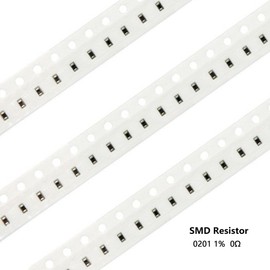 0201 SMD Resistors 0Ω Ohm ±1% Tolerance 1/20W 0.05W Thick Membrane 0R SMT Chip Resistors Rohs Certified 100pcs
