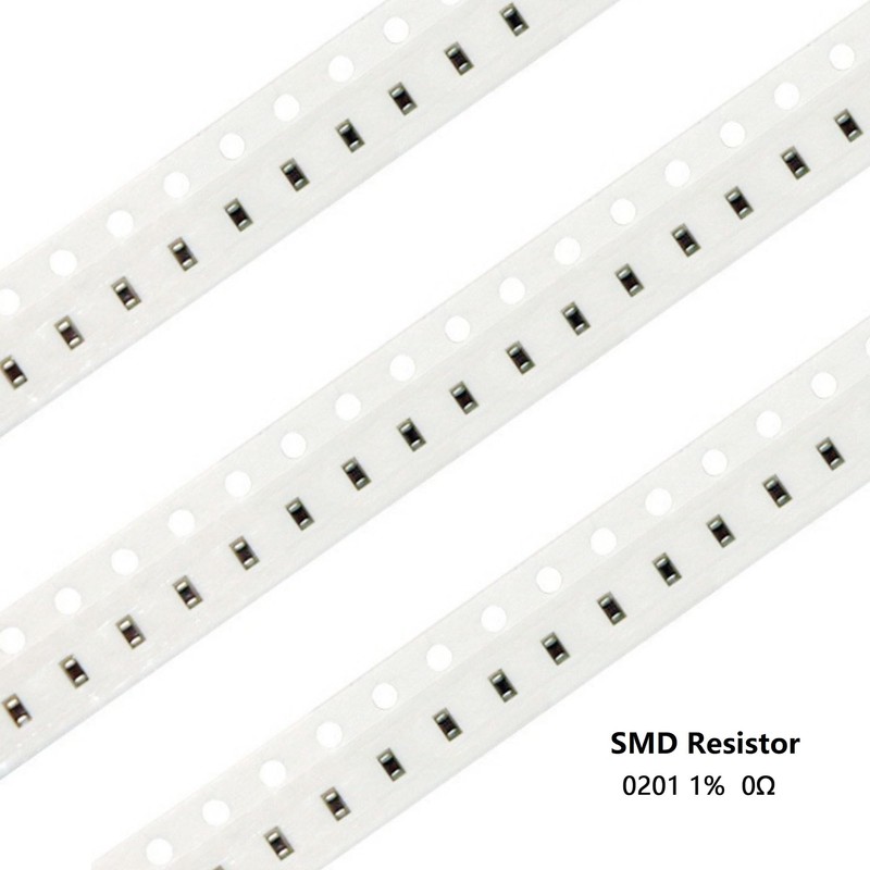 0201 SMD Resistors 0Ω Ohm ±1% Tolerance 1/20W 0.05W Thick