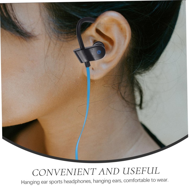 LALAFINA Ear Hook Earphone with Microphone Stereo Headset Black and
