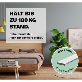 STARKL STARKL? Filzgleiter selbstklebend Grau | Streifen in 1 Meter L?nge | Breite 1cm 2cm 5cm 10cm | Filz selbstklebend | 4mm Dicke Filzgleiter fr Sthle | M?belgleiter zum Zuschneiden I Klebefilz