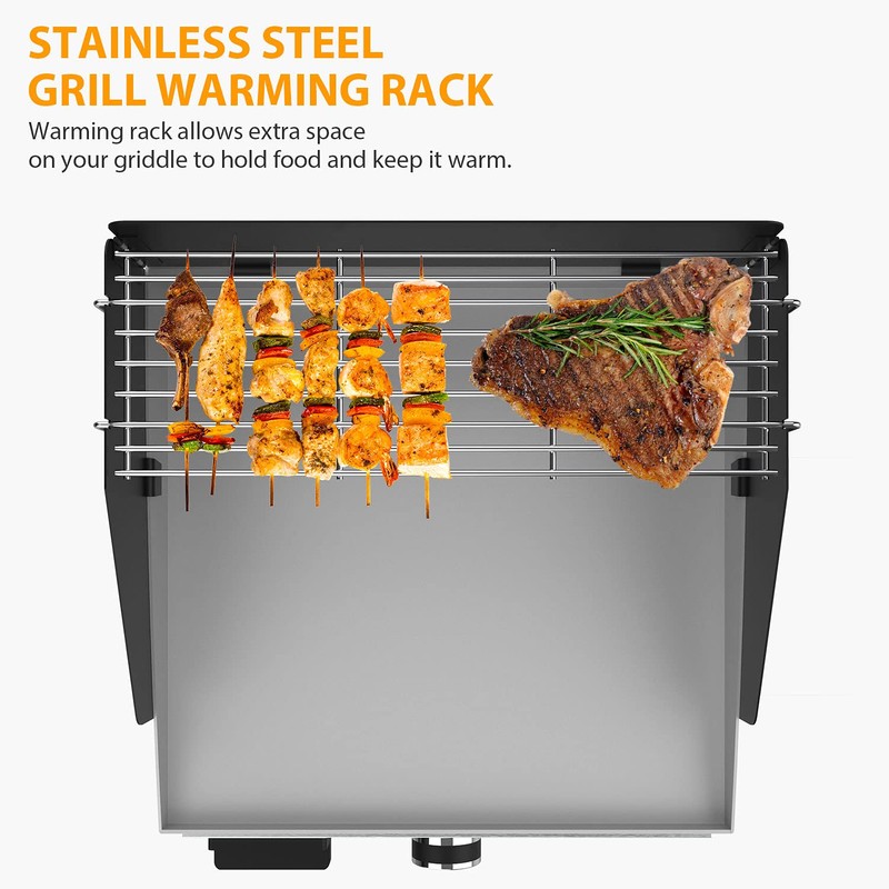 22 Inch Griddle Wind Guard/Wind Screen and Warming Rack for