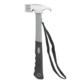 Camping Hammer, Peg Hammer with Peg Extractor and Retaining Strap, 30 x 11 cm Carbon Steel Tent Pegs Peg Mallet Peg Puller Tent Hammer for Outdoor Tent Pegs Non-Slip Head