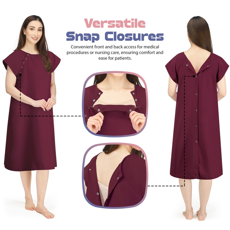 NY Threads Women's Hospital Gown Soft and Stylish Comfortable Patient