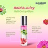 Blossom Brillo de labios enrollable, impregnado con flores reales, fabricado