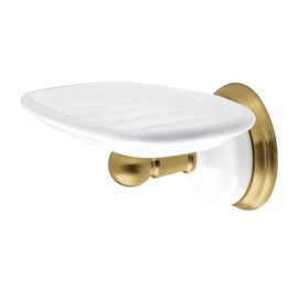 Kingston Brass BA1115BB Victorian Wall-Mount Soap Dish Holder, Brushed Brass 5.38 x 4.44 x 2.75