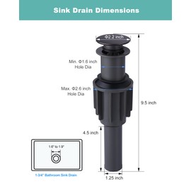 Bathroom Sink Drain Without Overflow, ARCORA Oil Rubbed Bronze Pop Up Drain for Vessel Sink Clicker Drain Stopper