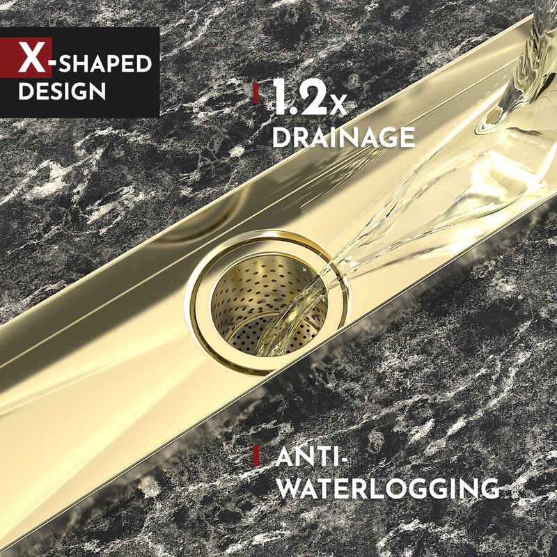 WEBANG 36 Inch Linear Shower Drain Rectangular Floor Drain with