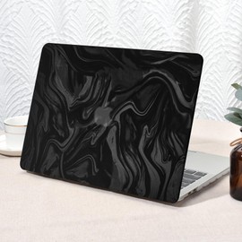 Seorsok Compatible with MacBook Pro 13 inch Case M2 2023,2022,2021-2016 A2338 M1 A2251 A2289 A2159 A1989 A1708 A1706,Luxurious and Skin-Friendly Leather Plastic Hard Shell&Keyboard Cover,Black Wave