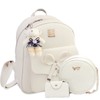 K.E.J. Cute Mini Backpack Bowknot Leather Backpack 3-PCS Small Backpack