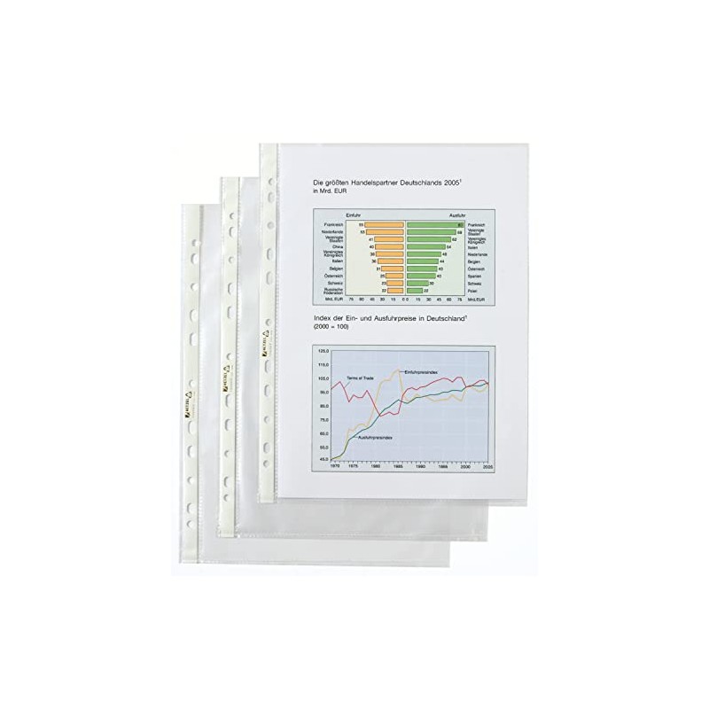 Acco Hetzel 2102392 A4 Punched Document Pockets Crystal Clear |