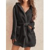 Women's Hooded Fleece Robe with Waist Belt – Cozy Layer