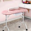 Kalolary Manicure Nail Table, Portable Folding Station Desk Movable Manicure