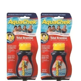 Aquacheck Happy Hot Tubs 2 Pack Red Bromine Aquachek Pool & Spa Test Strips Total Alkalinity PH Hardness Quick Dip Stick Sticks TA + - Strip Aqauchek Swimming Water Treatment