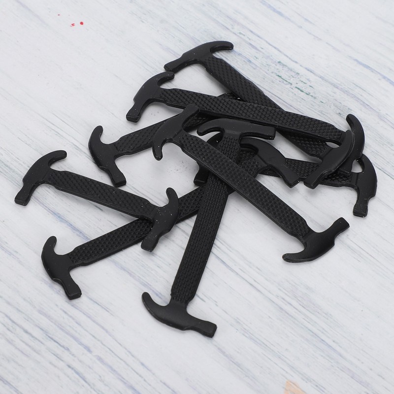 80pcs Silicone Lazy Shoelaces Elastic Black No Tie Shoe Laces