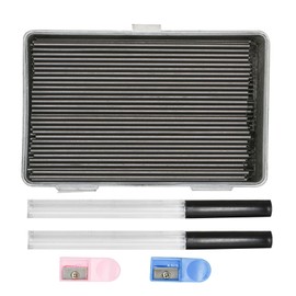 Lopenle 400 pcs 2B Pencil Refills For Mechanical Pencils With 2 Tube and 2 Sharpeners For School Office Professional Drawing Writing Sketching Use